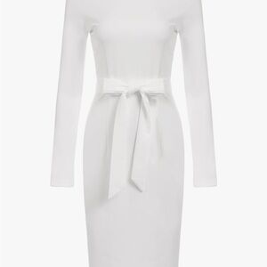 Elegant White Long Sleeve Dress